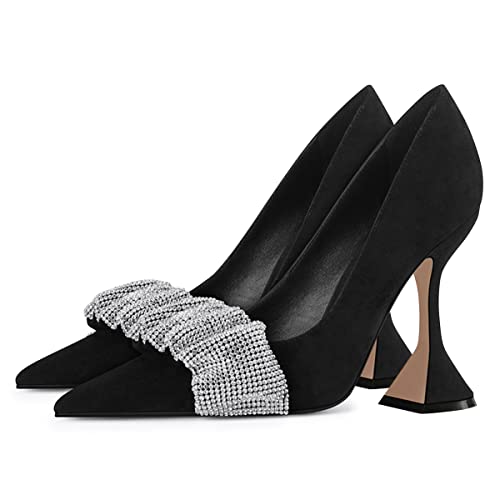 YDN Women Pointed Toe Slip on Pumps Special Kitten High Heel Shoes Party Prom Dress Lady Size 4-16 US2