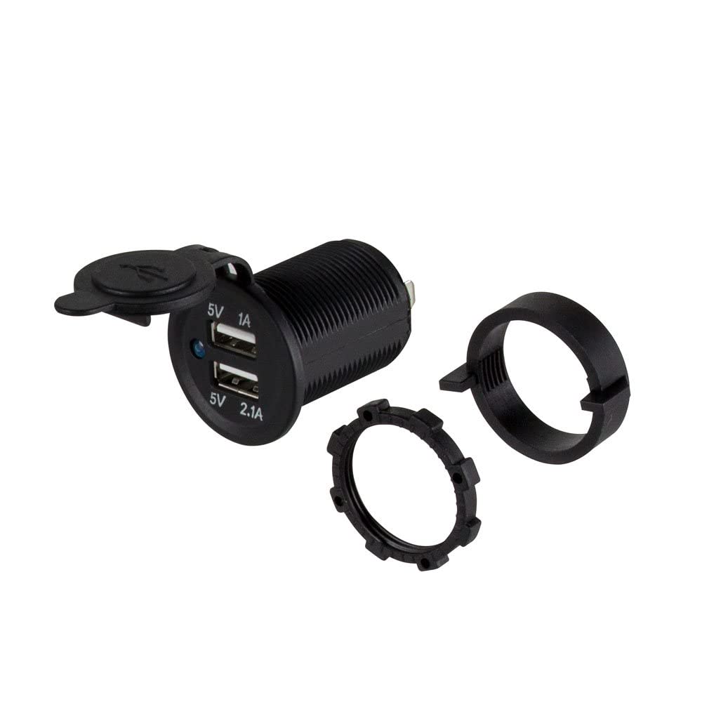 Install Bay - Dual USB Wasserfest mit Abdeckung - Einzelhandelsverpackung (IBR57), Display-Produkte