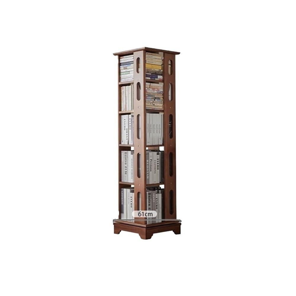 AYCDL Bookcase Solid Wood Rotating Bookshelf, 360-degree Floor Bookcase, Simple Modern Household Storage Shelf Display Shelf,size_name-Medium