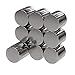 Produktbild 10x Neodym Power Magnet Silber - Scheibenmagnet extra stark rund - Durchmesser 10x10mm hoch - Starke Supermagnete - Haftkraft ca. 4,5 kg - Magnete für Whiteboard, Pinnwand, Magnettafel, Werkstatt