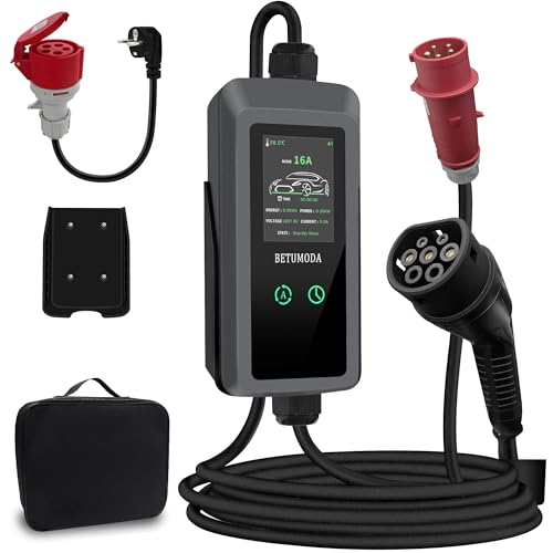 Mobile Wallbox/Ladestation 11kW [3-Phasig, 7m, Einstellbare...