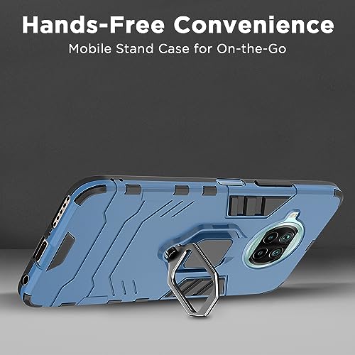 Image of Pikkme MI 10i 5G Back Cover | D5 Tough Armor Bumper | 360 Protection Case | Ring Holder Stand Case for Mi 10i 5G (Blue)