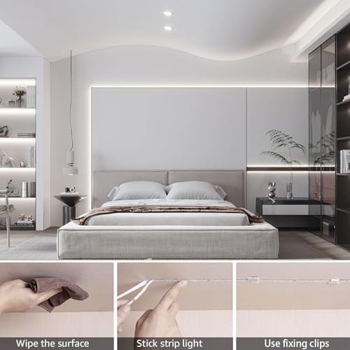 FUPT LED Strip 2M USB,Warmweiß bis Kaltweiß LED Streifen, Flexibel DIY LED Band, LED Leiste, 300 LEDs SMD 2835, LED Lichtband für Innen Küche Zimmer Deko