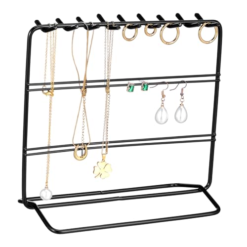 CTIRCHIU 1Pieza Exhibición De Joyería Negro Organizador De Pendientes y Collares Estante Capacidad Para Aretes Creativo y Funcional Para Almacenamiento