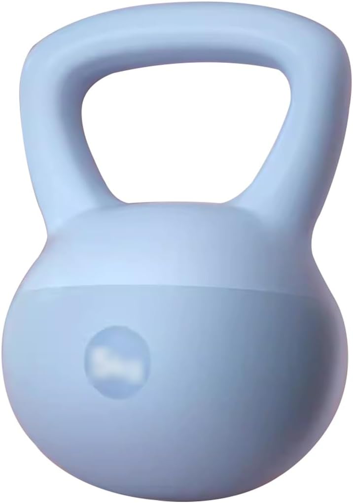 Soft PVC Kettlebell 8kg Light Blue | Sand-Filled Floor-Safe Home Gym Strength Training Kettlebell