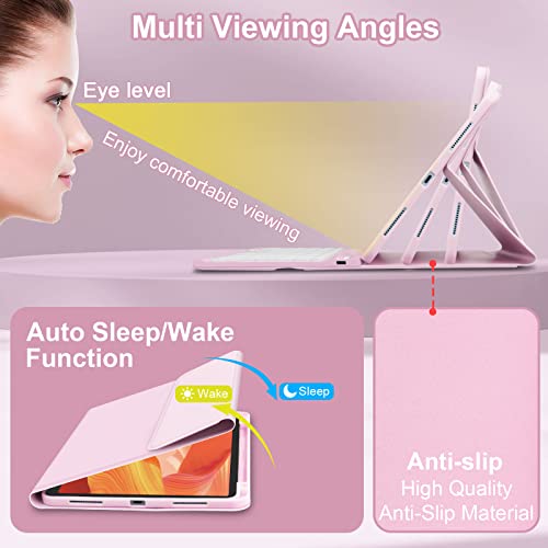 Goojodoq 7 Colors Backlit Keyboard Case For Ipad Air 5Th/4Th Gen 2022/2020 10.9 Inch -Detachable Ipad Keyboard Case With Pencil Holder-Bt Keyboard Cover With Anti-Scratch And Fingerprint-Proof(Pink) #TOP6