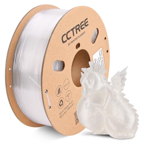CCTREE 3D Printing ABS Filament 1.75mm, Strong & Durable, Heat Resistant, Dimensional Accuracy ±0.03mm, 3D Printer Filament 1KG, Transparent