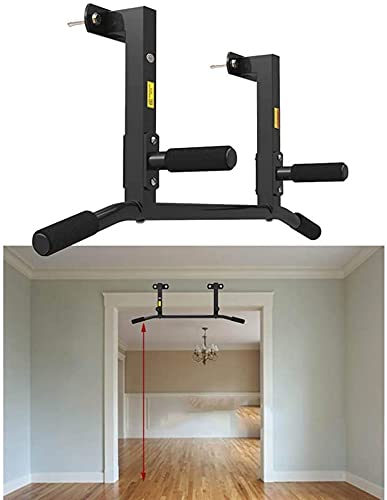Barra de dominadas para Gimnasio en casa, Equipo de Ejercicio para Interiores, Barra Horizontal Antideslizante y Duradera para Montar en la Pared, Equipo de Fitness para el hogar, (Negro)