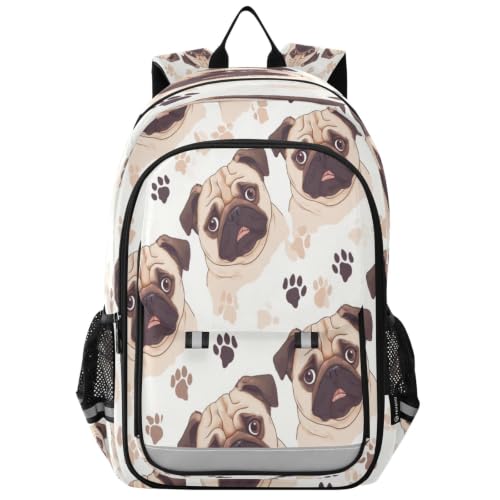 Sac à dos scolaire empreinte de patte mignonne avec bretelles confort