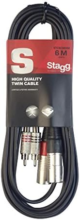 Stagg STC6CMXM Sシリーズ 20フィート XLR RCAオスツインケーブル