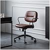 Adjustable Office Computer Chair with Armrest Leatherr Office Chairs Meeting Room Office Furniture Backrest Swivel Coamputer Gaming Chair(Light Brown)