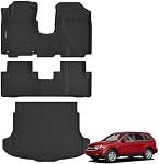Floor Mats & Cargo Liner Custom Fit for 2006-2010 2011 CR-V All Weather Protection TPE Rubber Full Set Automotive Floor Liners & Trunk Mat CRV Accessories, Odorless Anti-Slip, Black