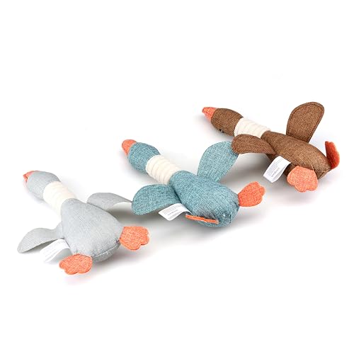 Juguetes suaves para perros, pack de 3 en forma de ganso miniatura 2