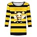 Womens Be Graphic Tees V Neck Bee Festival Costumes Cute Printed Summer Casual T Shirts 3/4 Sleeve Tops Tees