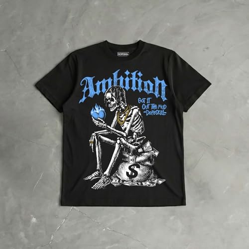 Image of DopeSkill Graphic Tee Streetwear Hip Hop Hypebeast Street Style Unisex T-Shirt Sneaker Colour Matching Shirts Horror Skeleton