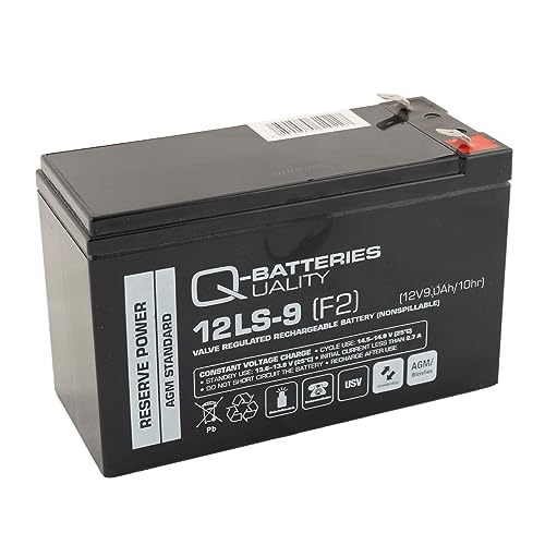 Q-Batteries Batería de plomo 12LS-9 12 V 9 Ah F2 AGM 10 años