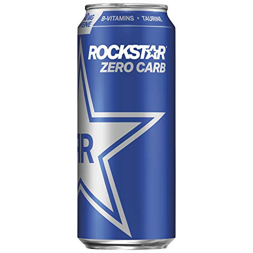 Rockstar Zero Carbs Energy Drink, 0 Sugar 0 Calories And 0 Carbs, With Caffeine And Taurine, 16Oz (24 Pack) (Packaging May Vary) #TOP4