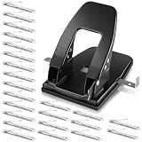 Dreyoo Heavy Duty 2 Hole Punch with 100pcs Paper Fasteners, Paper Two Hole Puncher and Metal Prong Fasteners...