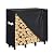 Werph 4FT Firewood Rack Outdoor,Heavy Duty Firewood Storage Rack,Outdoor Firewood Rack with Cover,Wood Rack Log Rack for Outdoor & Indoors, Black