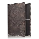 FINTIE Fahrzeugschein Hülle für Zulassungsbescheinigung - Ultradünne Leichte Fahrzeugscheinetui Kreditkartenetui aus Kunstleder Tasche für KFZ Fahrzeugschein/Ausweis/Karten, Vintage Dunkelgrau