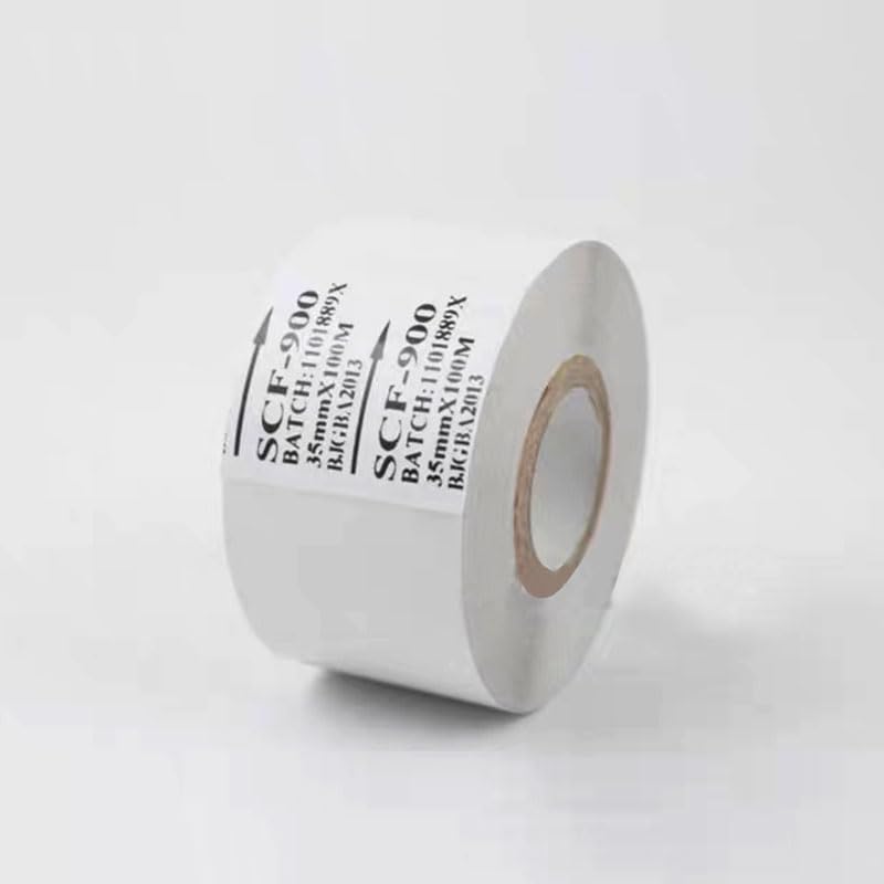 20 Rolls Date Coding Ribbon, SCF-900 35mm x 100m White Thermal Transfer Hot Stamping Ribbon,Direct Thermalfor,for Coding Machine