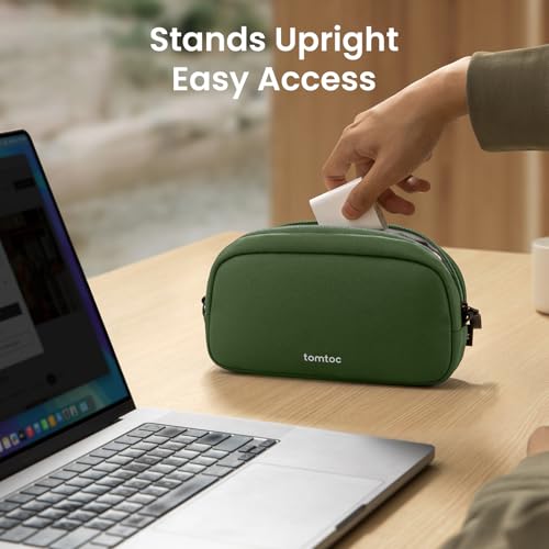 Image of tomtoc Electronics Organizer Travel Case, Water Resistant Travel Bag Cable Organizer for Essentials, Tech Pouch Accessories Carry Storage for Cord, Phone, Cables, Airpods, USB Flash Drive, Daily Items