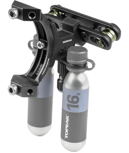 Topeak Tri-Backup Elite 2 Flaschenhalter aus Aluminium in der Farbe Schwarz, max. Belastung: 2 kg, Größe 81 x 75 x 74, 15800086