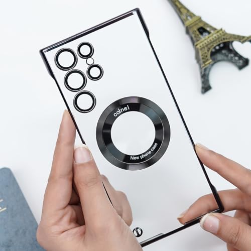 Image of MILLION CASES Thermoplastic Polyurethane Back Cover Case For Samsung Galaxy S23 Ultra Shockproof Protective Infinite Framesless Magnetic Guardian Case Case(Black)