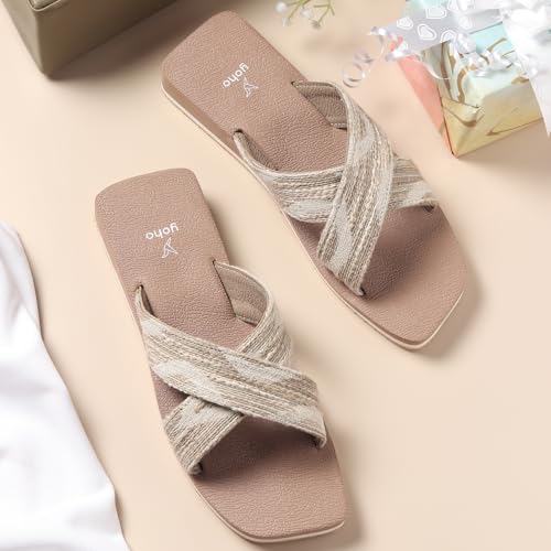 Image of YOHO Flats for Women | Lightweight, Anti-Skid, Cushioned Footbed Flip Flops | Casual & Fashionable for Everyday Use EVA Sandals 002