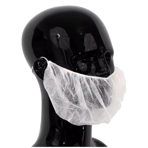 XARA Einweg-Bartschutz – Bartschutz aus Vliesstoff – 12 g – 100 Stück – Atmungsaktiv und reißfest – Hypoallergen und recycelbar für Gastronomie und Lebensmittelbranche - Atmungsaktiv