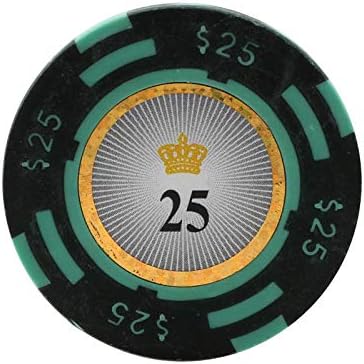 Versa Games Crown Casino Clay Poker Chips in 13.5 Gram Weight - Pack of 50 (Choose Colors) (Green)