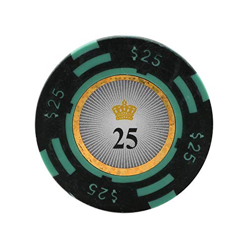 Versa Games Crown Casino Clay Poker Chips In 13.5 Gram Weight - Pack Of 50 (Choose Colors) (Green) #TOP3