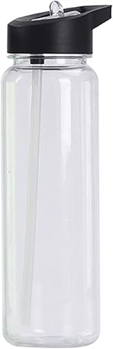 SKIMT Taza de café de 25.4 fl oz con pajilla, de plástico, a prueba de fugas, portátil, para bebidas (tamaño 23.7-27.1 fl oz, color blanco)