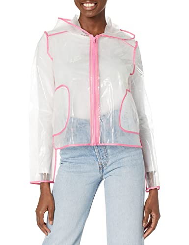 JOUJOU Damen Womens Transparent Rain Jacket, Stylish Clothing, Luxury Fashion Jacke, Blush, Small Cover