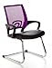 Produktbild hjh OFFICE 650450 Konferenzstuhl Freischwinger VISTO NET V Netzstoff schwarz lila chrom, ergonomisch vielseitig einsetzbar, wertige Verarbeitung, feste Armlehnen, Besucherstuhl, Bürostuhl, Küchenstuhl