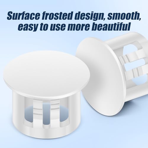 Image of 100PCS 3 /8 inch White Plastic Plugs Hole, Round PA66 Plug Furniture Hole Decorative Cover