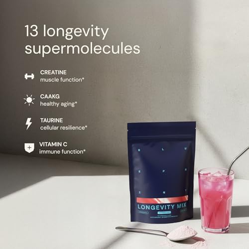Blueprint Bryan Johnson Longevity Mix - Muscle Builder & Recovery Supplement - Promotes Focus and Balanced Mood - Magnesium, Creatine, L-Theanine, Glutathione & Vitamin C- 30 Servings, Blood Orange - Image 6