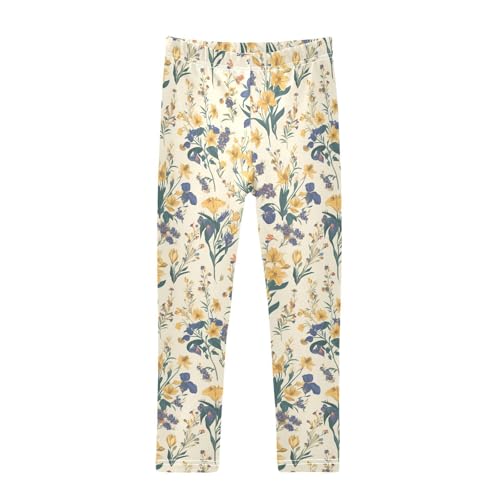 Mardi Gra with French Lily Kids Girl's Active Leggings Fashion High Waisted Athleisure Pants Exercise