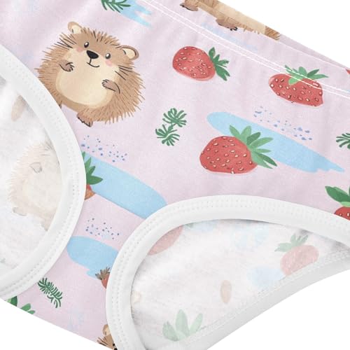 Wusikd Cute Hedgehog Girls' Underwear Cotton Strawberries Pink Girls Briefs Soft Toddler Underwear 2T4