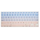 MOSISO Silicone Keyboard Cover Compatible with MacBook Air 13 inch A1466 A1369 2010-2017&Compatible with MacBook Pro 13/15 inch(with/Without Retina Display,2015 or Older Version),Blue and Rose Quartz