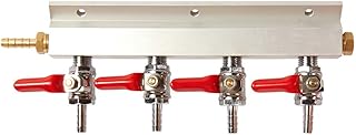 Varies Four Way Compressed Gas Manifold 1/4" Multi Gas Line Splitter