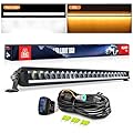 Nilight LED Light Bar with Amber DRL 30 Inch 120W Single Row Offroad Light Anti-Glare Flood Spot Combo LED Driving Bar IP68 w/ 14AWG DT Wiring Kit for Pickup Truck SUV ATV UTV Boat 4x4