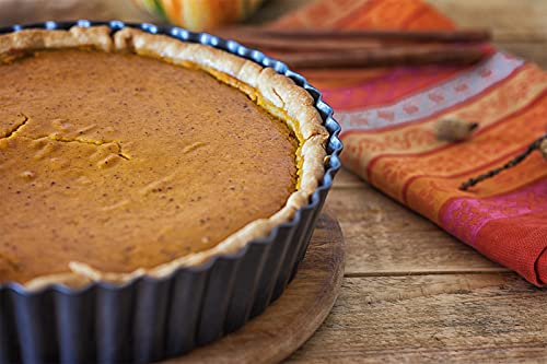 2 Pack Nonstick Tart Pan, Quiche Pan, Carbon Steel Deep-dish Pie Pan with Removable Loose Bottom (11 In)