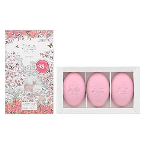 Woods of Windsor True Rose Luxury Soap for her, 60 g (Pack of 3) Cover