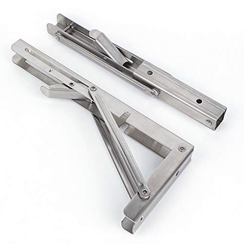 Preisvergleich Produktbild Faltbare Regalhalterung aus Edelstahl, für platzsparende DIY-Werkbank, wandmontiertes Tischregal (2er-Pack)