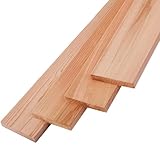 bingaai 7ft Western Red Cedar Decking Boards (4-Pack) 1x6x7' Nominal - 12 Sq Ft Coverage - Premium Clear Knot-Free - S4S E4E Architectural Lumber for Decks, Saunas, Privacy Screens & Luxury Projects