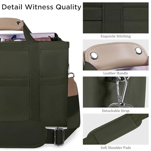 Canvas Tote Bag with Multi Pockets Crossbody Tote Bag for Women Bible Handbag Everything Tote Bags with Compartments - image 5
