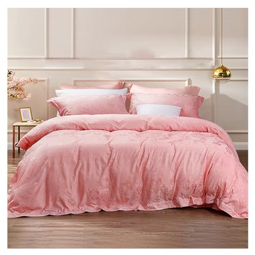 Parure de lit douillette en coton jacquard rose cerisier pour des nuits calmes et sereines