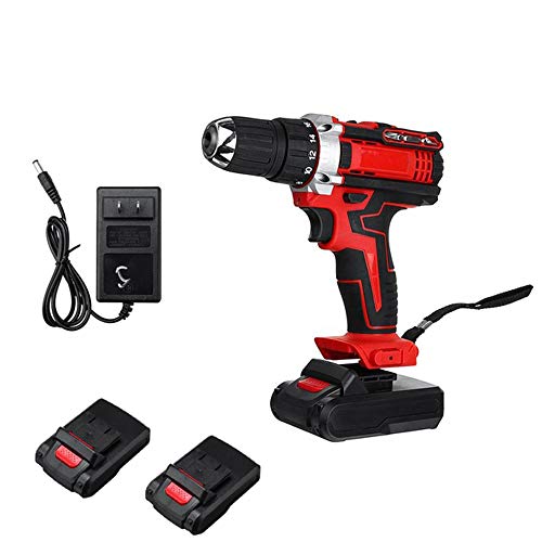 Akkuschrauber 48Volt Mit 2 Akkus, Akkubohrschrauber Für Den Heimwerker I 28 Nm, 2X1300mah Lithium Akkus,17+1 Drehmomentstufen,2 Gänge I