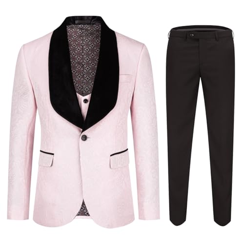 Costume Homme 3 Pièces Smoking de Mariage YFFUSHI Eviter les Fautes de Style en Jacquard